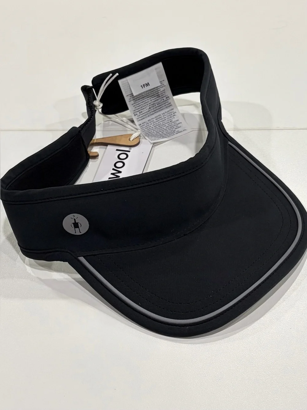 SmartWool Visor Adult Black NWT Stretch Woven Fabric Lightweight Velco Strap